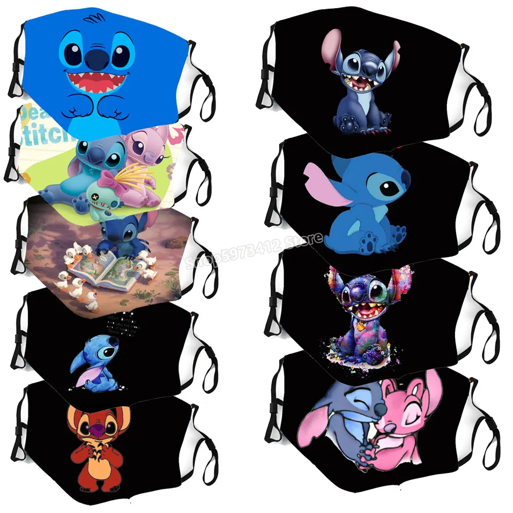 Stitch &quotЛило и Стич: маска для лица из мультфильмов аниме напечатанный рисунок