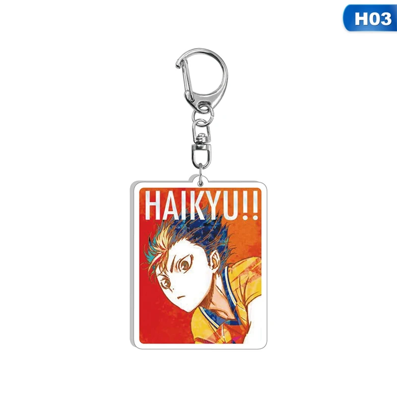 

5cm Anime Keychain Haikyuu Shouyou Hinata Key Ring Acrylic Pendant Cartoon Accessories Kids Key Holder Gift