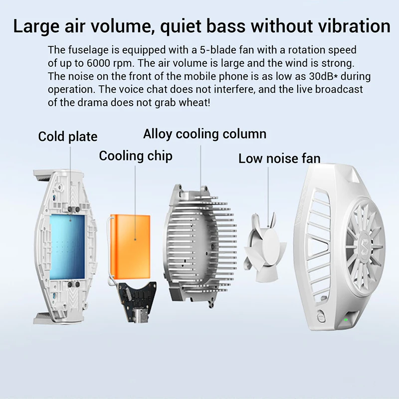 

100% Original Black Shark FunCooler BR11 Blackshark Super Bluetooth Compatibility App for IOS/Android Adjustable and Portable