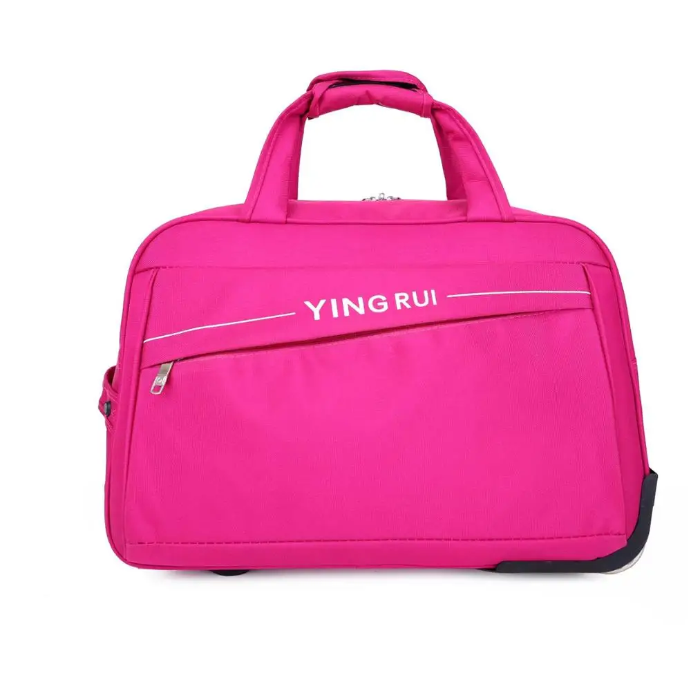 Pink(24inch) Чемодан на колесах дорожная сумка спортивная сумка сумка дорожная Holdall дополнительная большая дорожная сумка, легкая Средняя сумка с колесиками-выходные сумка с колесиками 65л большая емкость - Цвет: Pink(24inch)