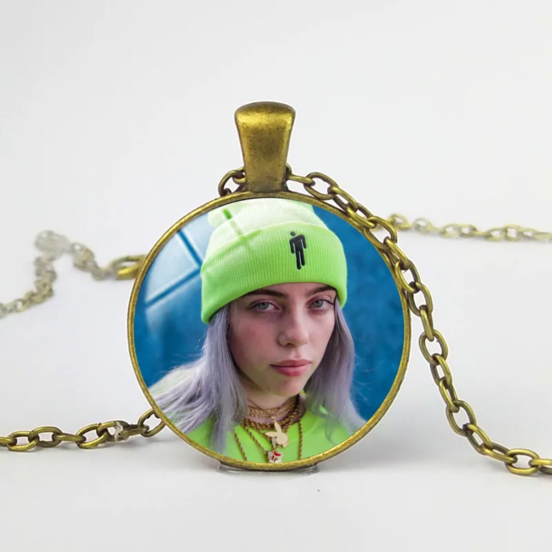 Популярное ожерелье унисекс Billie Eilish круглая подвеска для женщин металлическая