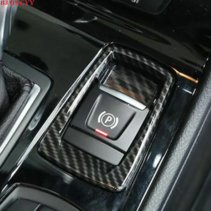 

BJMYCYY Automobile electronic handbrake button carbon fiber decorative frame for BMW 2 Series Station Wagon 218i 220i