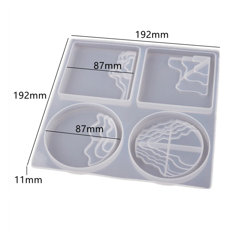 

Big Rectangle Tray Silicone Molds Fruit Disc Tea Plate UV Resin Mould Square Coaster Resin Casting Molds Handmade Mould Tools