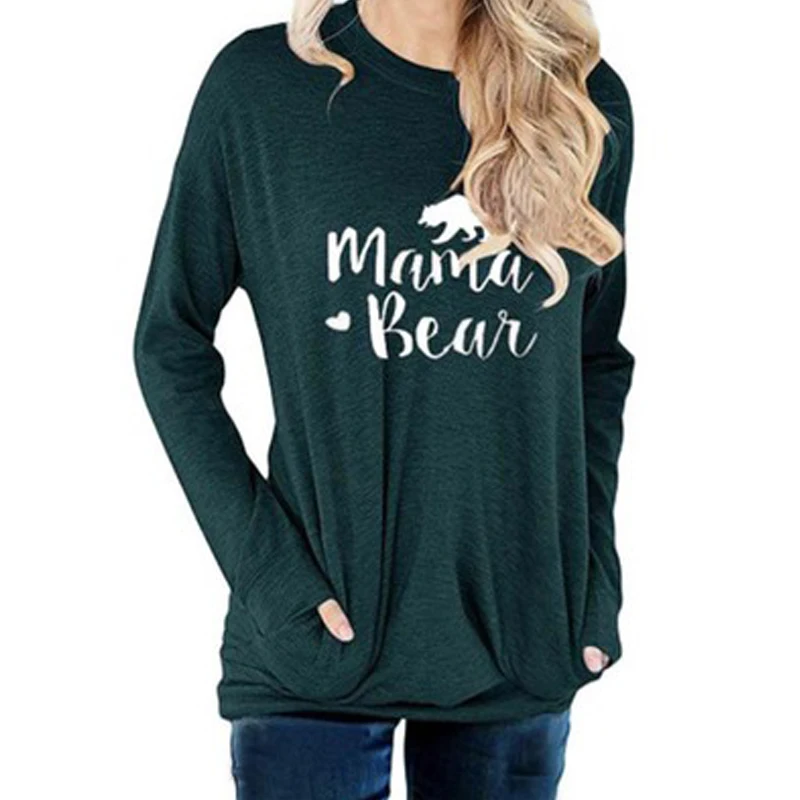 

Autumn fashion casual women's letter printing T-shirt long-sleeved loose shirt round neck