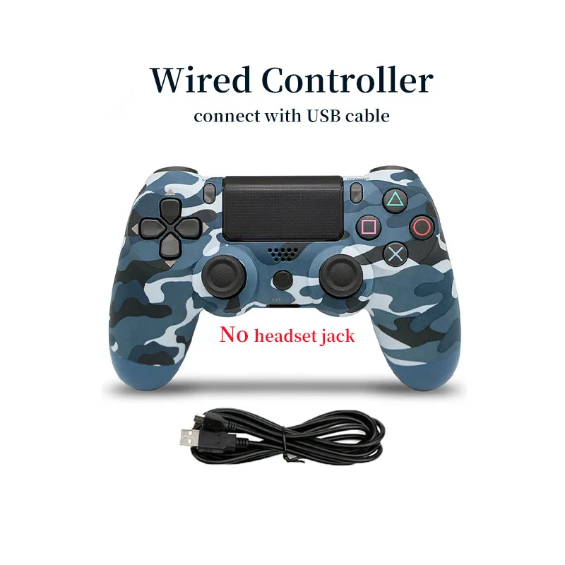 BLUE CAMOUFLAGE 2 USB проводной контроллер для PS4 Геймпад для Play Station 4 контроллер для Dualshock 4 геймпад для PS4 консоли с двойной вибрацией - Цвет: BLUE CAMOUFLAGE 2