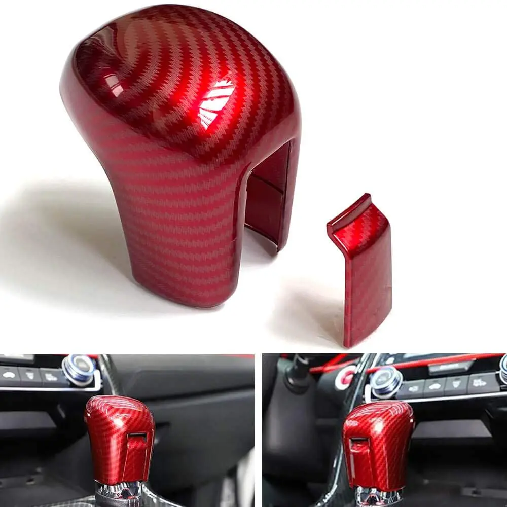 

Carbon Fiber Style Interior Gear Shift Knob Protector Cover Trim Sticker for Honda Civic 2016 2017 2018 2019 2020 2021 10th gen