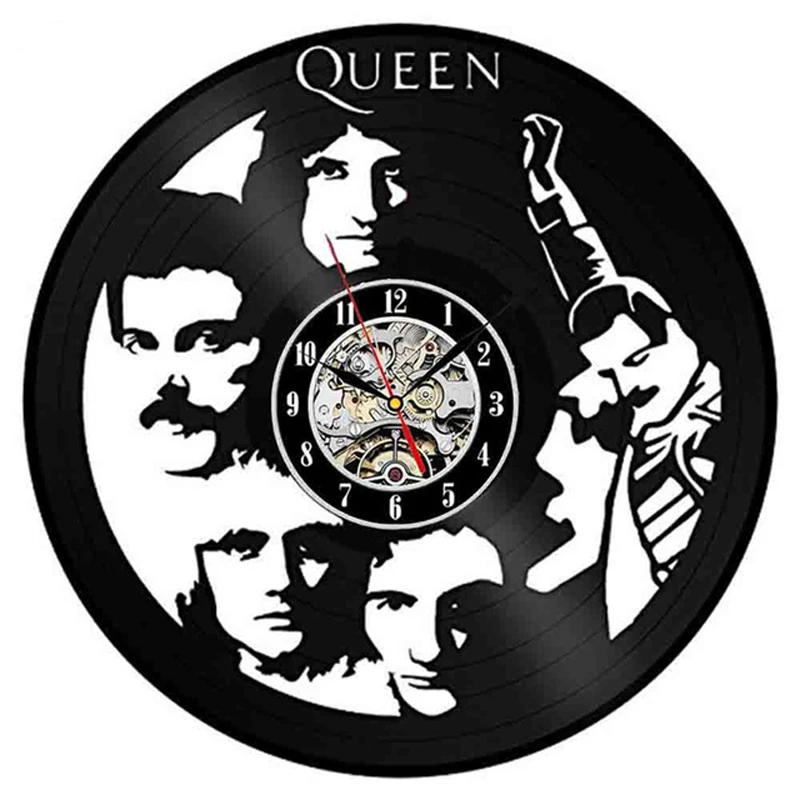GH queen рок-группа настенные часы современный дизайн Музыкальная Тема классические виниловые пластинки часы настенные часы искусство домашний декор подарки для музыканта
