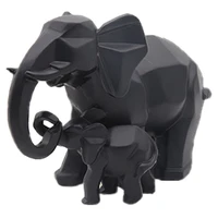 modern geometric elephant resin home decoration accessories crafts for sculpture statue ornaments mother and child