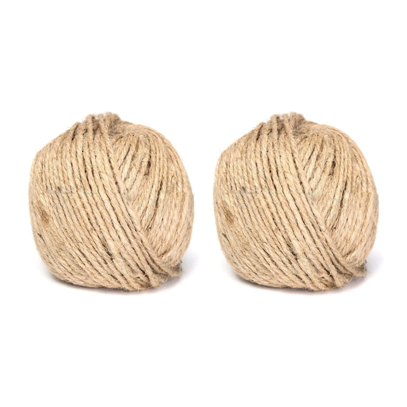

2X 3MM Thick Brown Rustic Jute Twine Hessian String Cord Rope for Hand Craft 50M