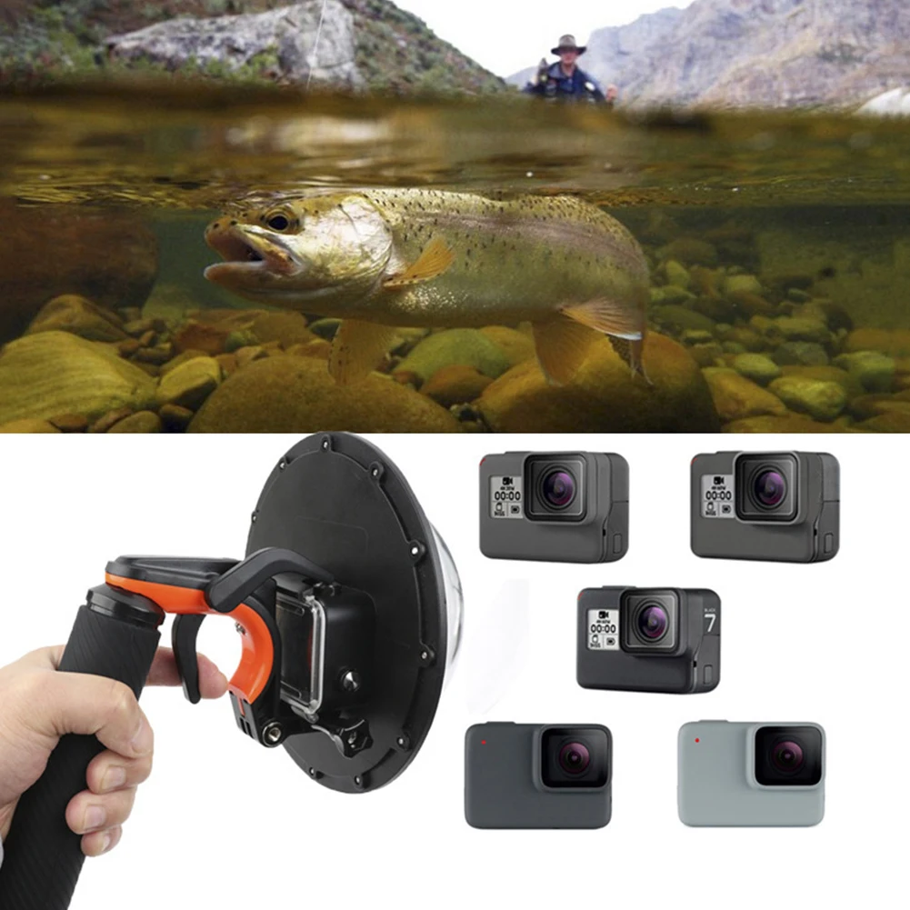 Durable Wide Angle Photography Diving Lens Cover Shell Hood Dome Port Transparent Waterproof Housing Sport For Hero 5/6/7 | Электроника