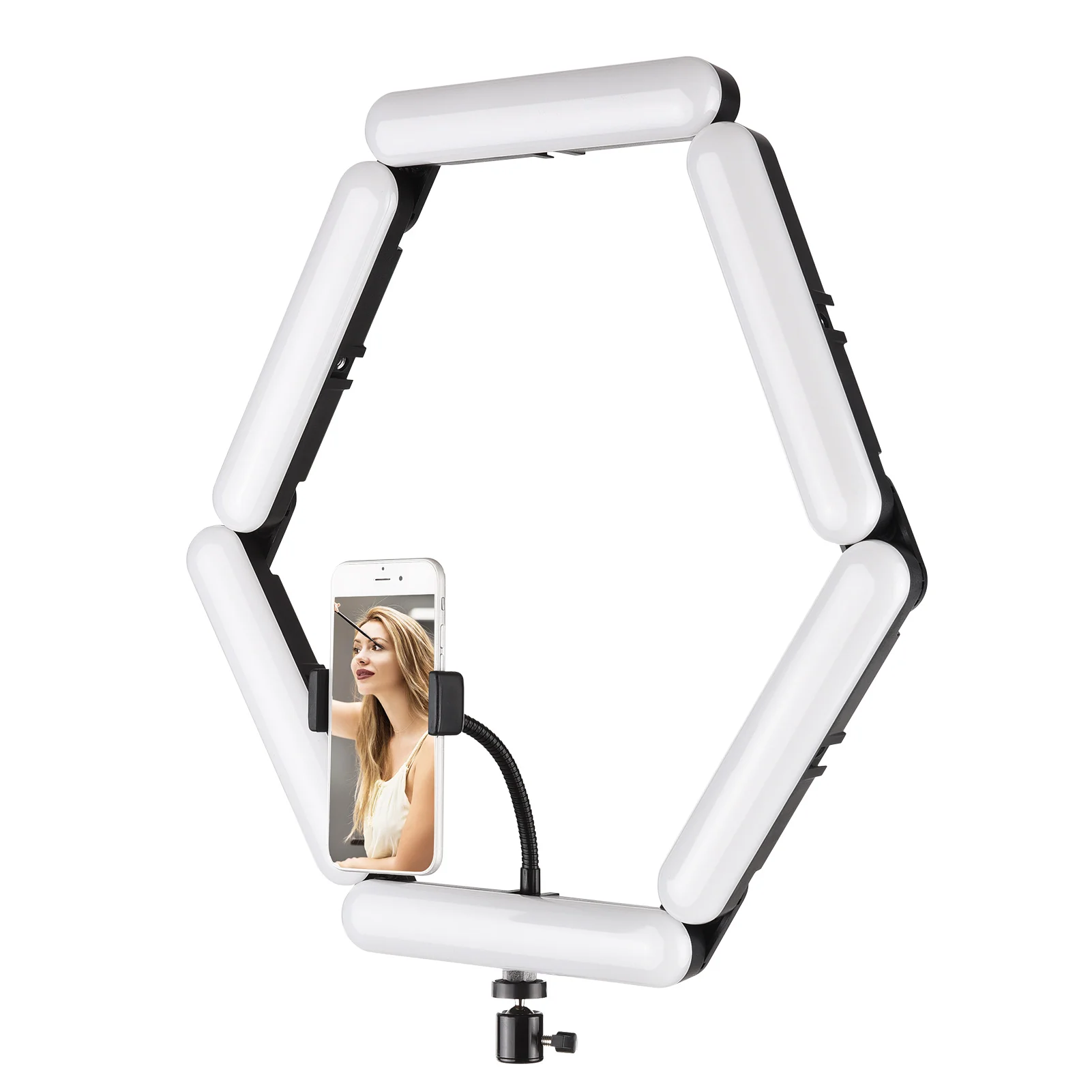 

Splicing 6-Panel LED Light Lamp Photography Fill Light with 3 Lighting Modes Brightness Tripod Ball Head for Selfie Video Lamp