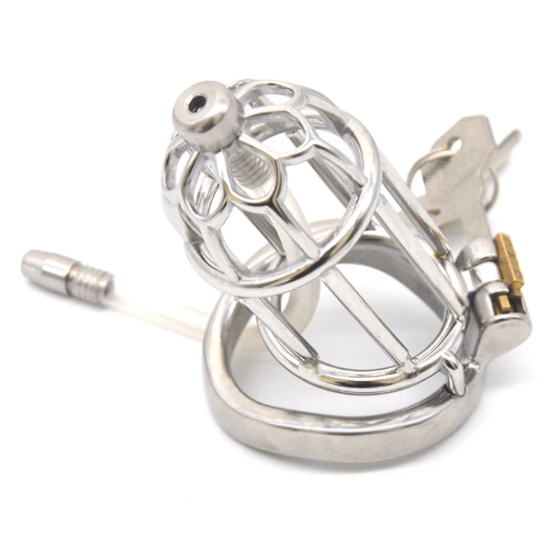 Блокировка члена пениса с уретральным катетером Мужской Целомудрие устройство