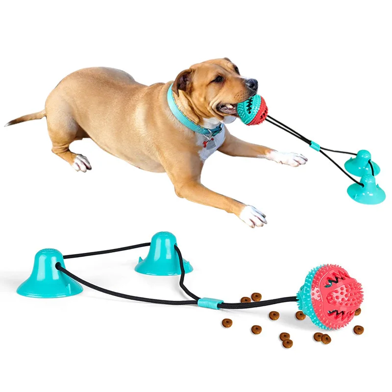 

Dog Toys Pet Puppy Interactive Suction Cup Push TPR Ball Toys Molar Bite Toy Elastic Ropes Dog Tooth Cleaning Chewing Supplies