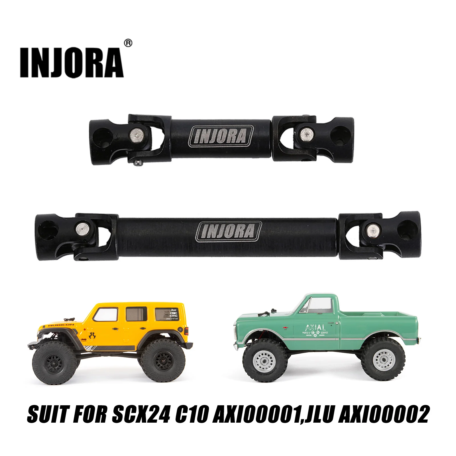 INJORA-eje de transmisi&oacute;n central de acero para 1/24 RC Crawler Axial SCX24 AXI00002 JLU AXI00001 C10, piezas de mejora-0