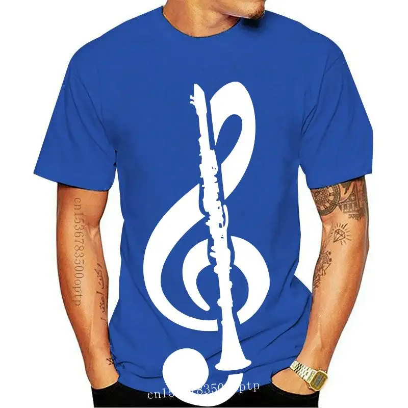 

New Treble clef clarinet band instrument music notes pitch T-shirt for men women