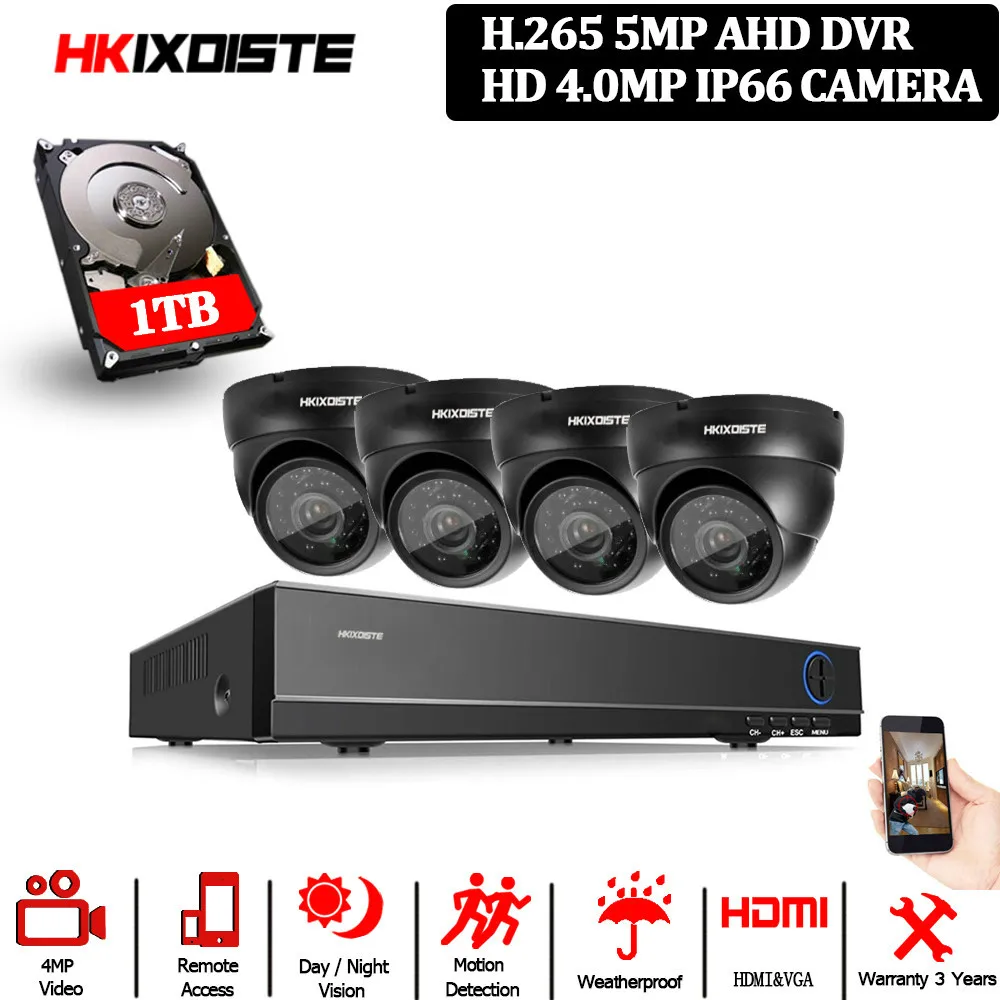 Домашняя Cctv камера система безопасности комплект Открытый 4ch Dvr дом видео