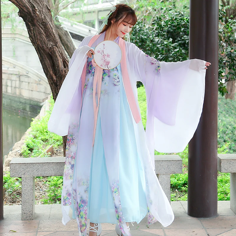 

2021 New Chinese Traditional Women Hanfu Dress Fairy Princess Dresses Hanfu Folk Dance Clothing Tang Dynasty Ancient Costume