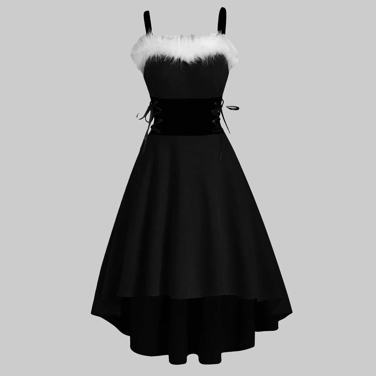 Женское рождественское платье с открытыми плечами асимметричное средней длины