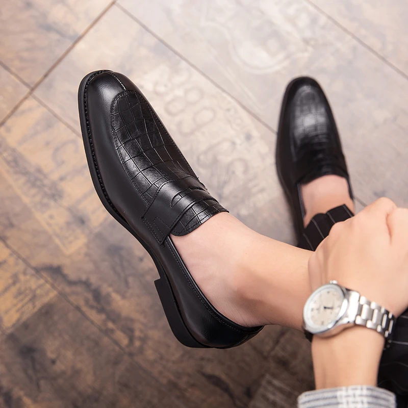 Mens Shoes Formal Pointed Toe Wedding Business Leather Fashion British Style Dress Outdoor Flats Evening | Обувь