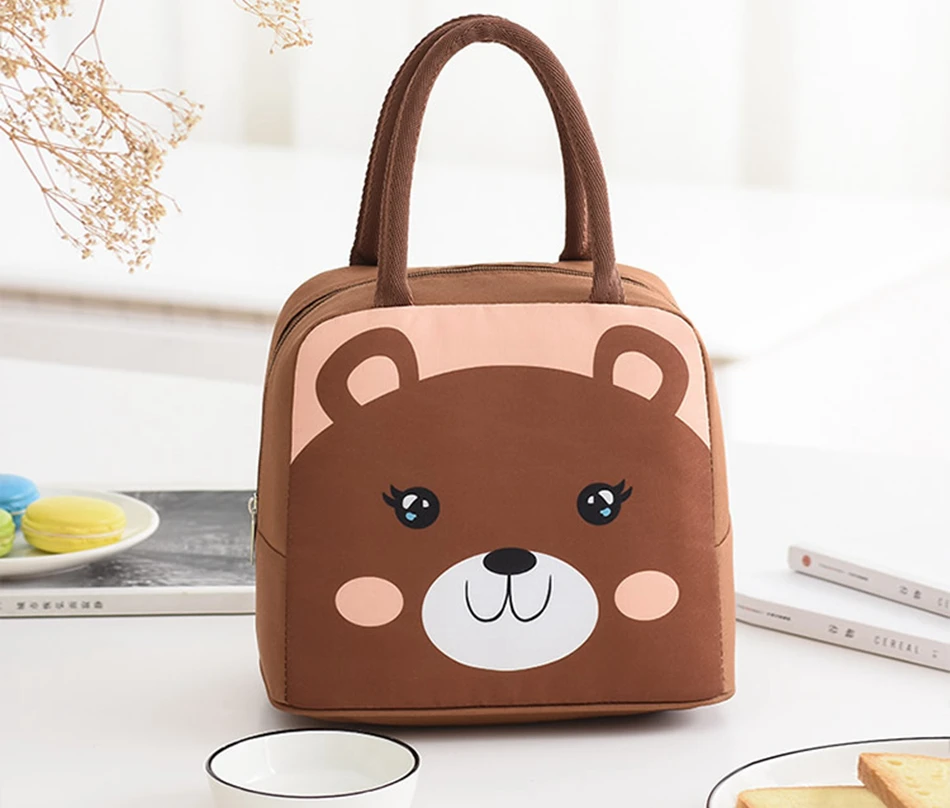 Мультфильм животных Rilakkuma Ланч сумка для женщин девочек дети портативный изолированная сумка-холодильник термо еда свежий пикника емкость фольга льда