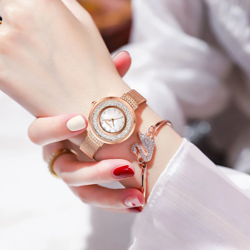 STARKING Gold Watch Women Wrist Watch Ladies Crystal Diamond Watches Stainless Steel Female Clock Women Reloj Mujer Montre Femme enlarge