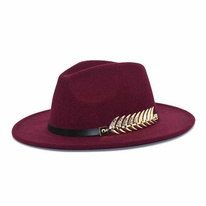 New Gentleman Hat British Hat Men Belt Hat Ladies Spring Wool Hat Black Jazz Hat Elegant Ladies Fedora F55