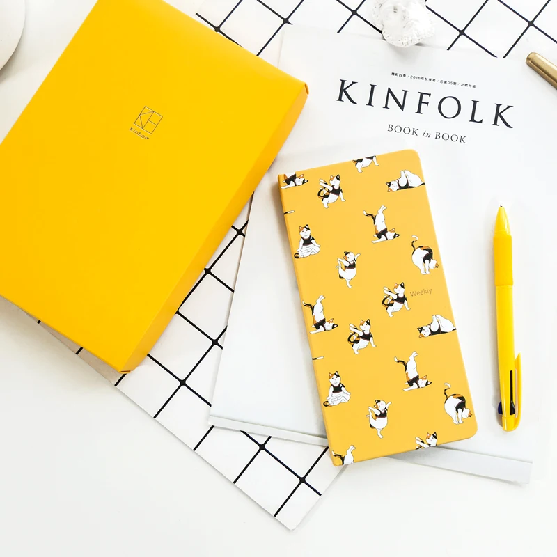 Kinbor Week Notebook Set Har Skin Planner портативный ноутбук ручной для путешествий ручная