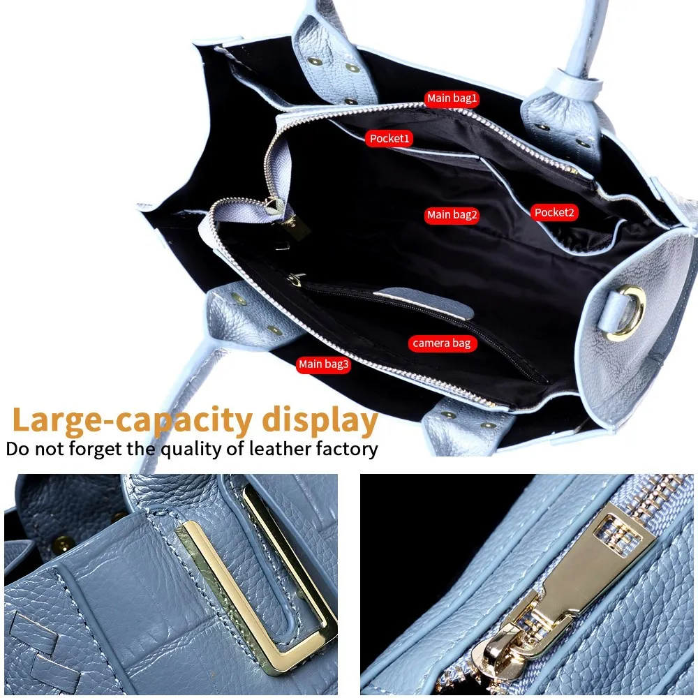 oyixinger womens shoulder bag genuine leather handbag for women 2022 new crocodile weave crossbody bag fashion solid bag female free global shipping