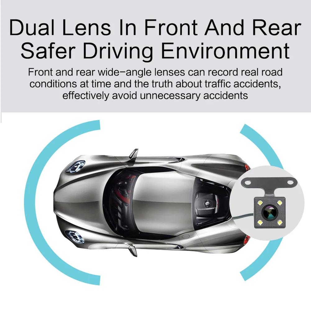 4 0 &quotдвойной объектив с сенсорным экраном для записи вождения автомобиля
