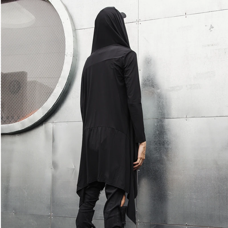 Прямая поставка осенний мужской плащ в стиле панк хип хоп длинный жакет