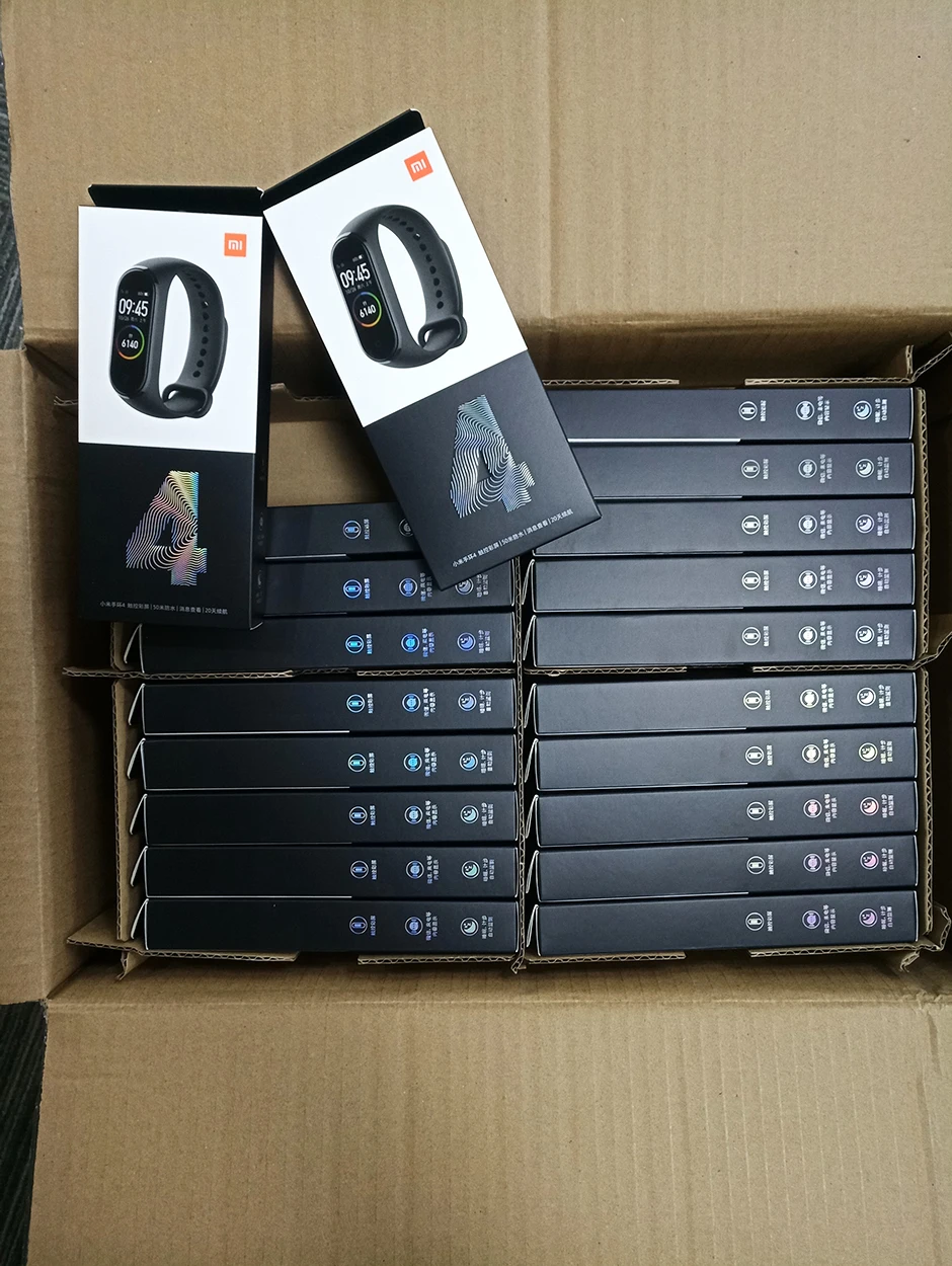Фирменный Xiaomi mi браслет 4 браслет mi Band 4 фитнес-браслет 3 цвета AMOLED экран музыкальный контроль Smartband