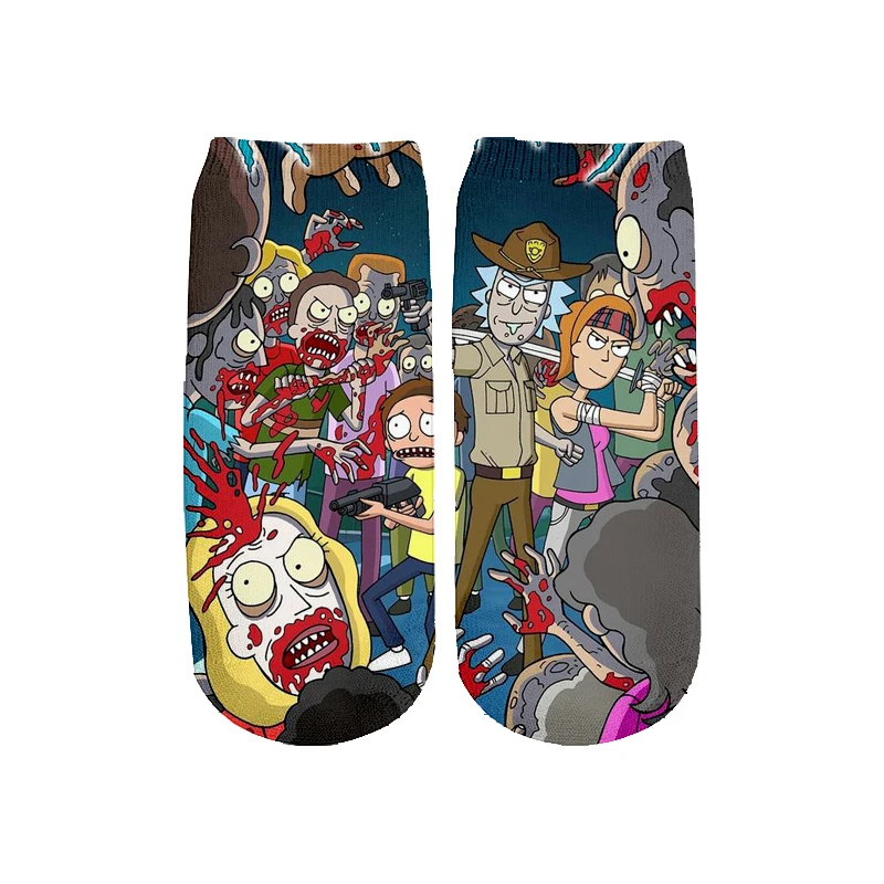 6 Новейшие Rick and Morty 3D печатных мультфильм милые короткие носки для мужчин женщин harajuku корейские носки RS-006 - Цвет: 6
