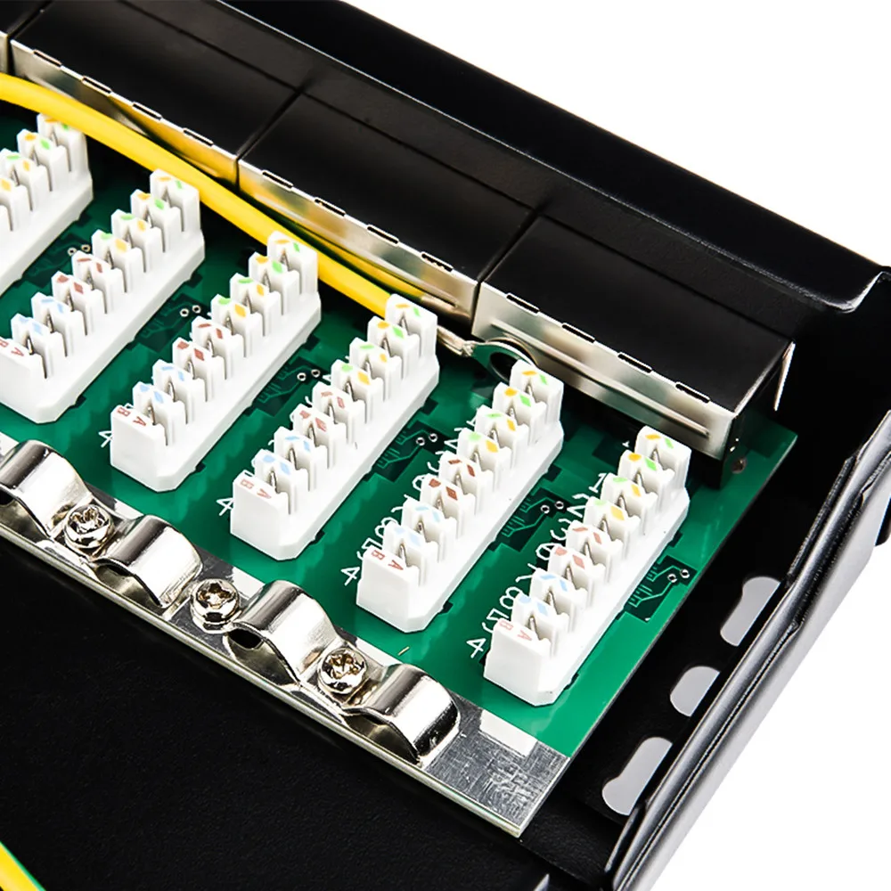 Мини настольный Cat6A 8 портовая коммутационная Панель полный экранированный RJ45