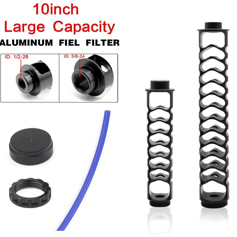 Автомобильный топливный фильтр спиральный увеличивающий 1/2 28 6/10 24 ядра черный из