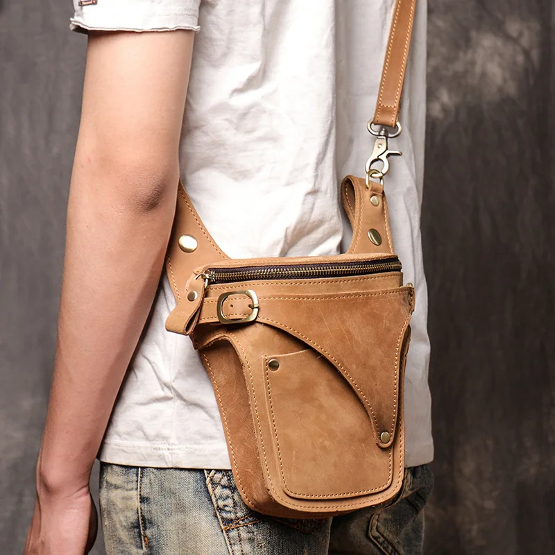 

Сумка на плечо мужская из натуральной кожи, маленький повседневный деловой мини-мессенджер в байкерском стиле, кросс-боди