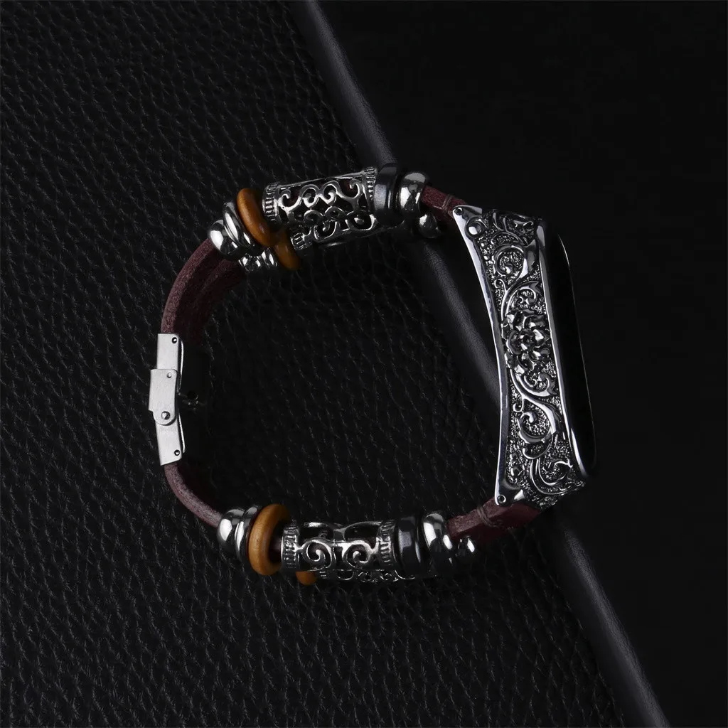 

Replacement Leather Wristband Band Strap+ Metal Case For Xiaomi Mi Band 4 Quick Release Smartwatch Fashion Accessories