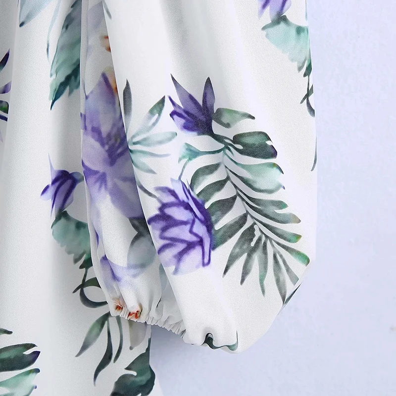 

GALCAUR Floral Print Colorblock Summer Clothes For Women Slash Neck Long Sleeve Sheath Mini Dresses 2021 Fashion Clothing Style