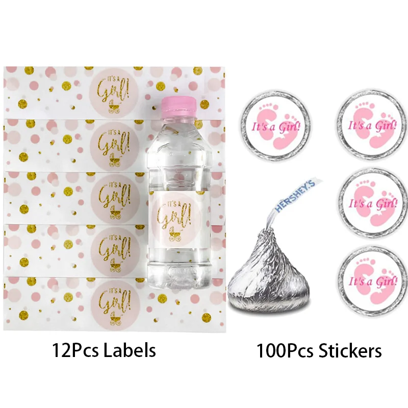 pink lable sticker MEIDDING, прозрачная коробка для воздушных шаров, держатель для блока, латексные шары, арки, гирлянды для душа для малышей, для мальчиков и девочек, вечерние гирлянды, поставки - Цвет: pink lable sticker