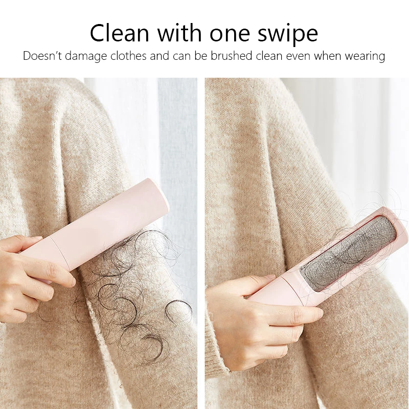 

2-1 Reusable Pet Hair Remover Brush Lint Roller Self Cleaning Cat Dog Fur Hair Dust Portable Effective Removal Brush for Clothes