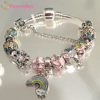 new fine lady bracelet diy love rainbow beaded pendant brand lady bracelet birthday gift lady bracelet direct shipping