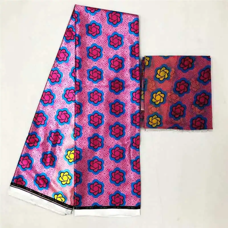 2 + 4 черный и белый Новое поступление атласная шёлковая ткань модный Африканский