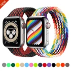 Тканевый плетеный браслет нейлоновый эластичный ремень для Apple watch 6, 5, 4, SE, 44 мм, 40 мм, для iwatch 3, 2, 1, 42 мм, 38 мм