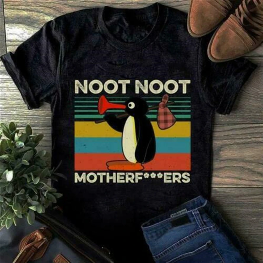 Penguin Noot Motherfvkers винтажная Мужская футболка из хлопка с графическим принтом |