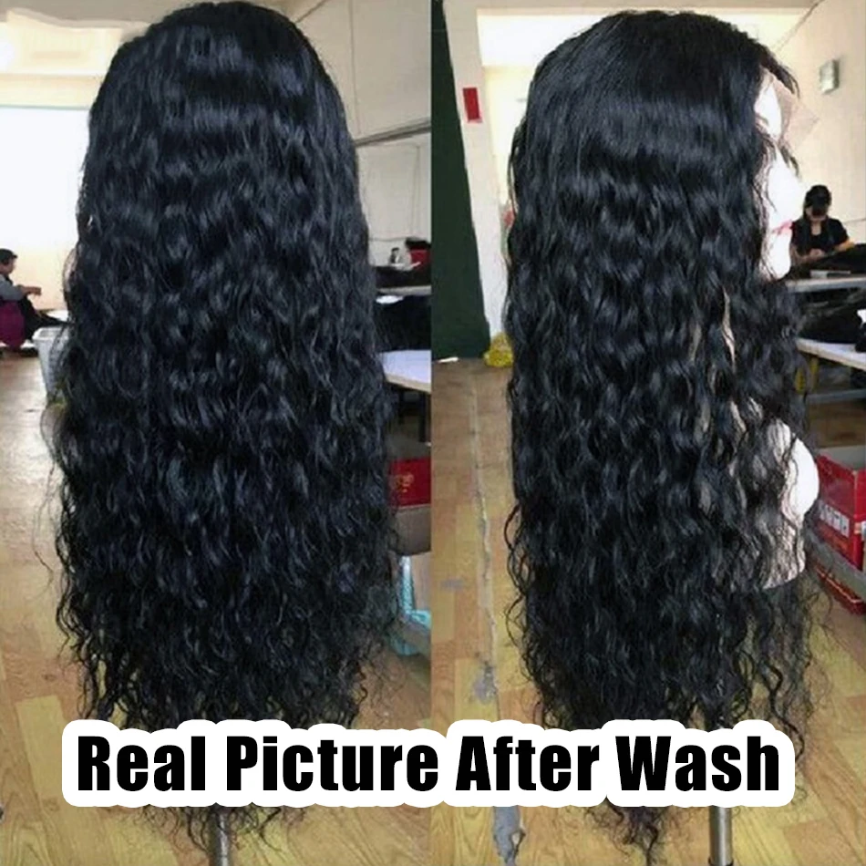 HD Прозрачная водная волна закрытием кружева передние человеческие волосы парики