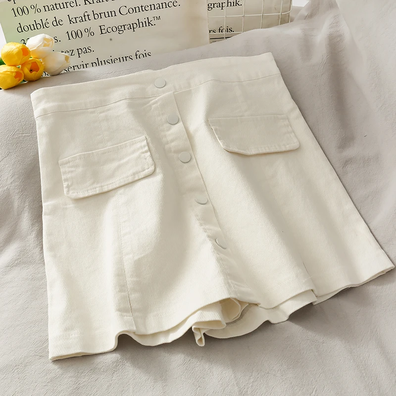 Женская летняя мини юбка Pearl Diary короткая плетеная с карманами спереди и высокой