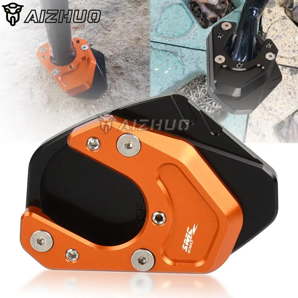 

CNC Aluminum Kickstand Enlarge Plate Pad For 690 SMC R SMCR 690SMCR 2013-2014 690 SMC-R Motorcycle Foot Side Stand Extension