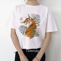 2020 summer tiger cartoon graphic t shirt women harajuku tees short sleeve ropa mujer tops tees korean tshirt drop shipping