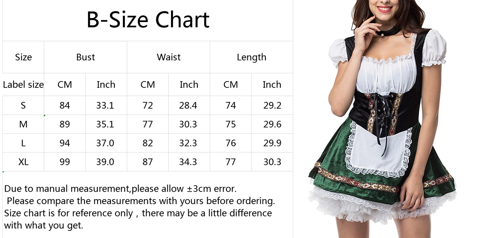 

Women Maid Outfit Anime Oktoberfest Bavarian Dirndl Beer Girl Dress Maid Costume Cafe Cosplay Clothes Lolita Dress