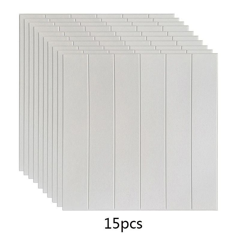 

15 Pieces/lot Wood Grain 3D Wallpaper DIY Home Wall Stickers Soft Collision Avoidance Wall Paper for Living Room Kitchen Decor