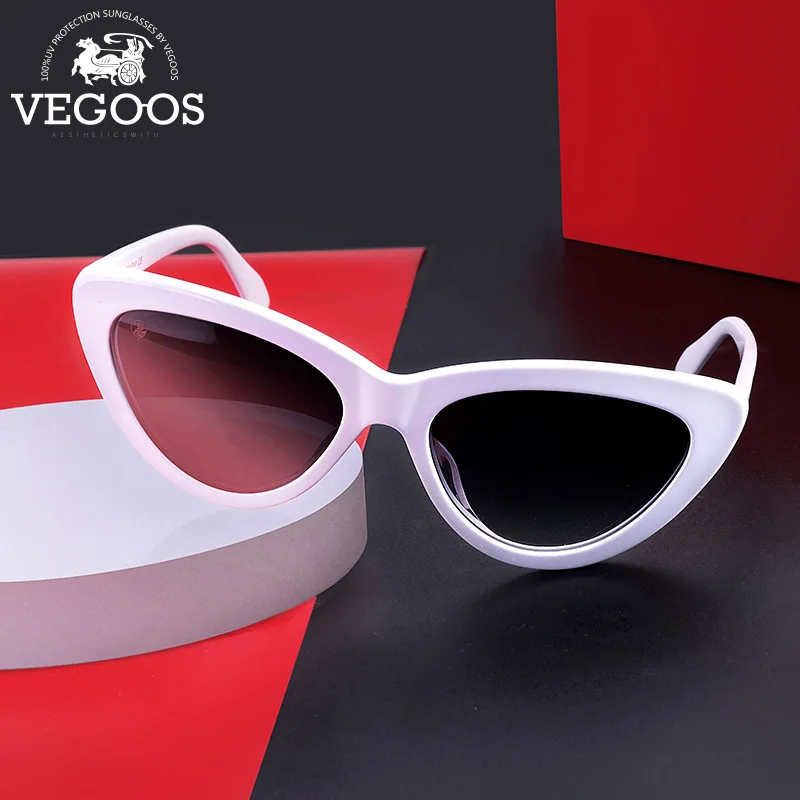 Женские солнцезащитные очки кошачий глаз VEGOOS поляризационные с антибликовым